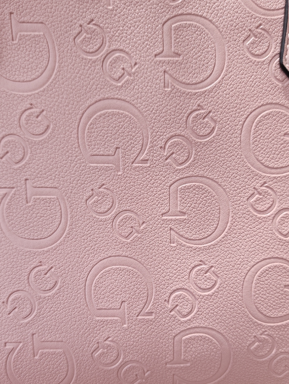 GUESS Blush Pink Embossed Satchel - Picture 7 of 17